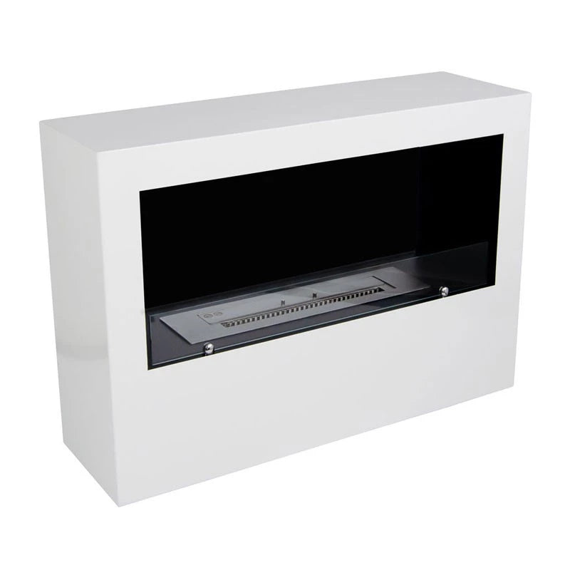 Bismarck White - Freestanding 1-Sided Bio Fireplace