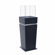 Fristående etanolkamin med glas - svart