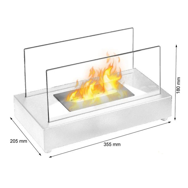 Lambeth - Liten etanolkamin till bord i vitt