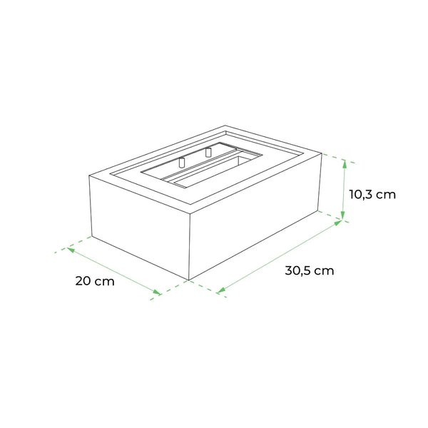 Etanolbrännare till öppen spis - 30 cm