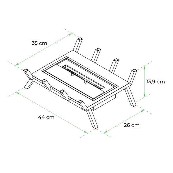Grate M - 40 cm insats med dekorativt trä