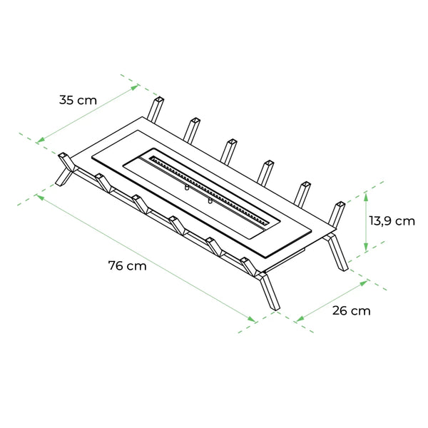 Grate XL - 80 cm insats med dekorativt trä