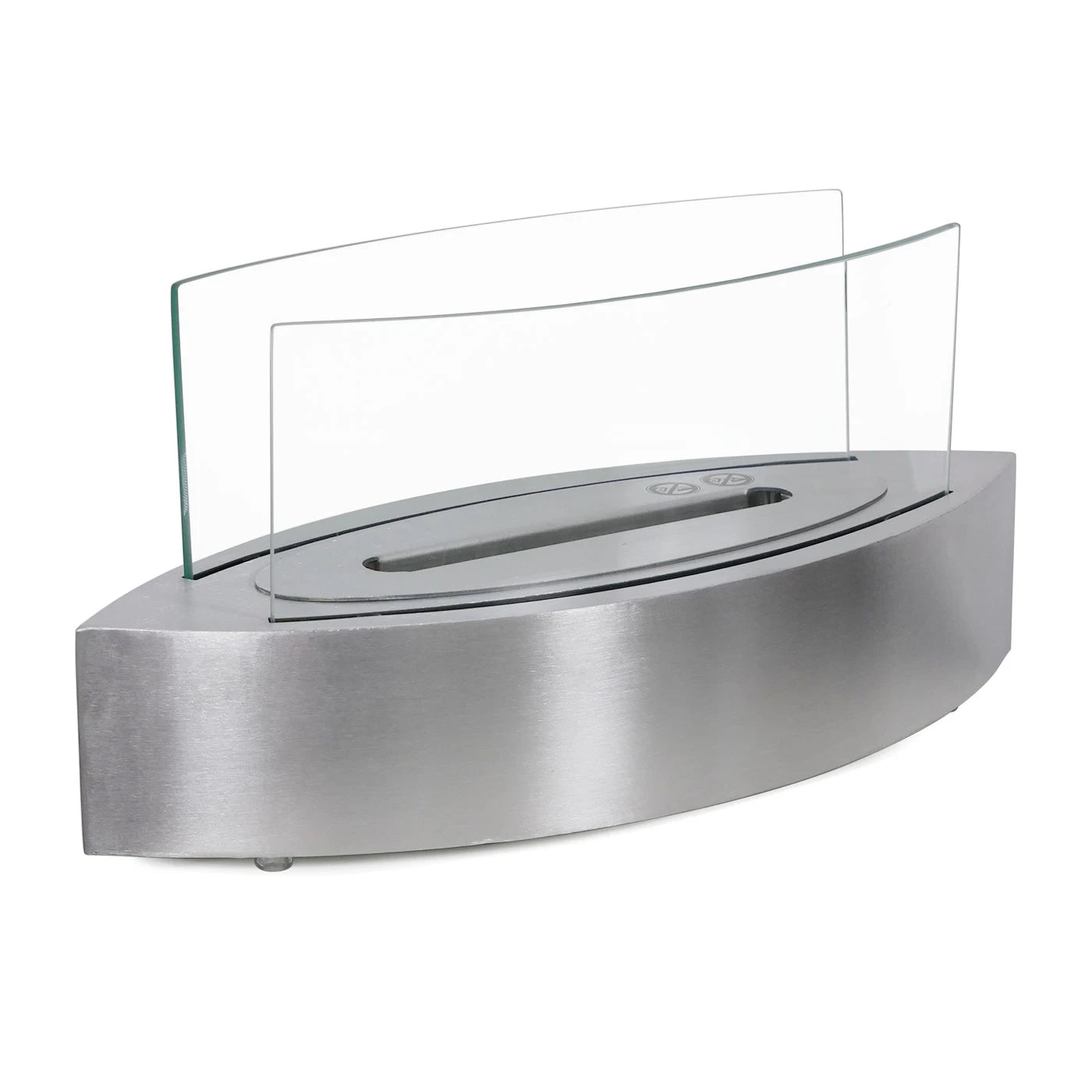 Oval Table Bioethanol Fireplace - Steel