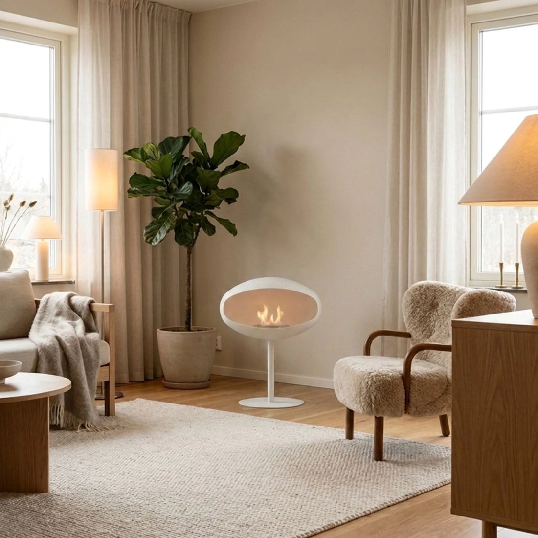 Cocoon Pedestal - Vit