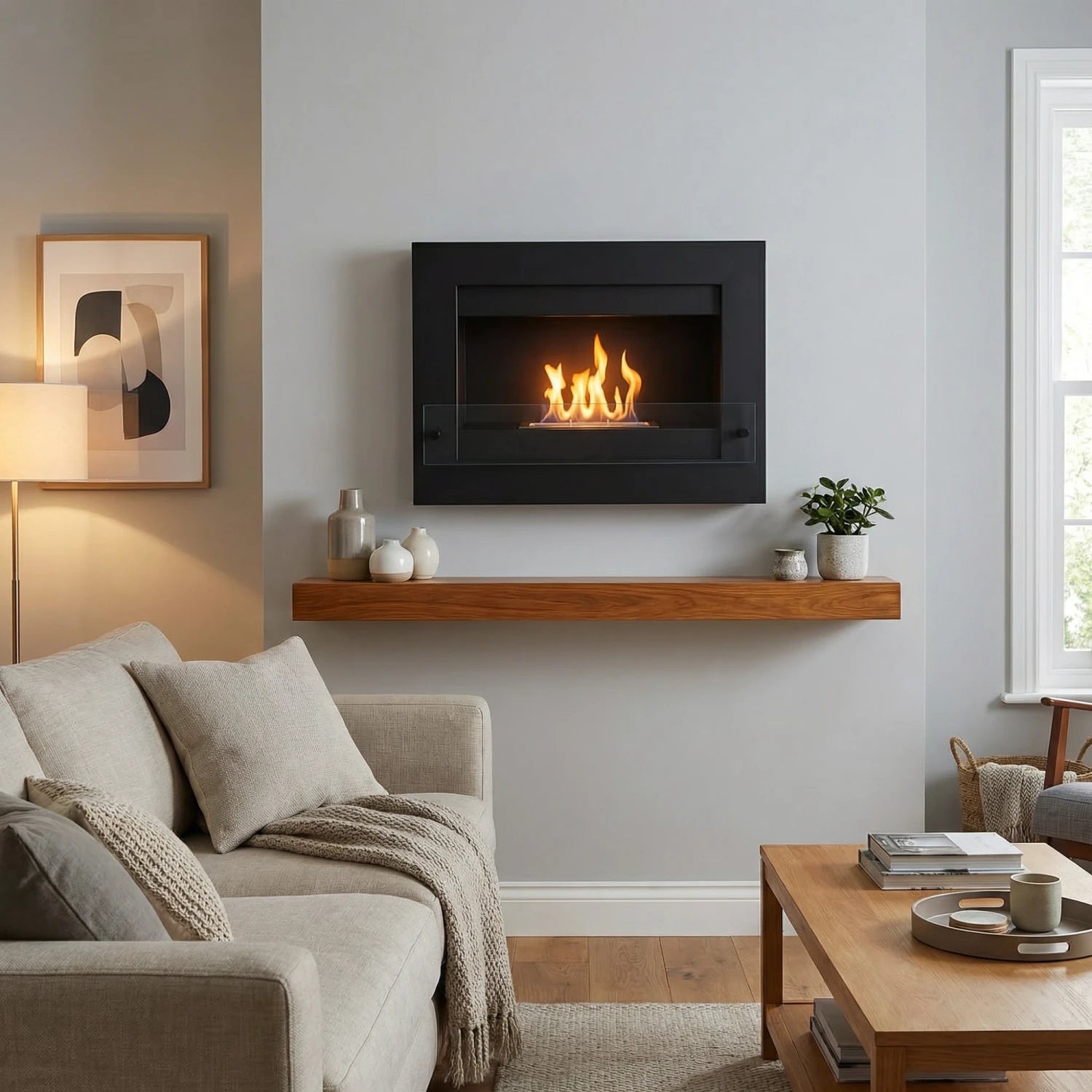 Nebraska Black - Wall Mounted Biofireplace
