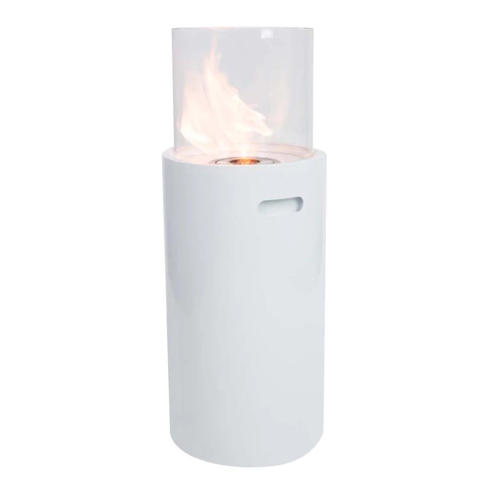 Freestanding Bioethanol Fireplace in White