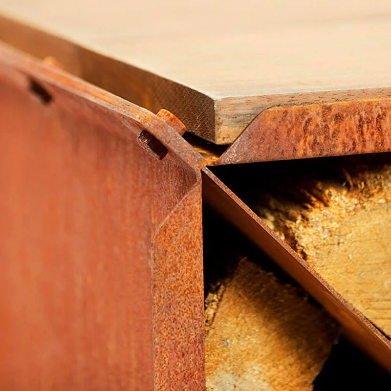 Corten steel firewood storage module BloXX