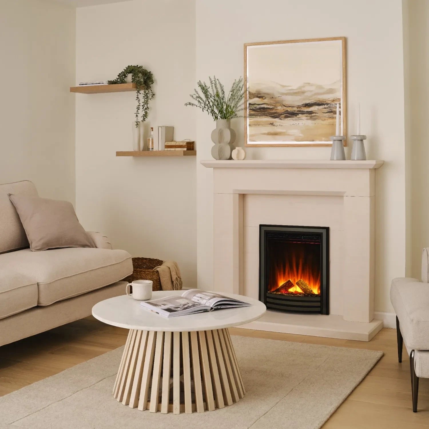 Sway Classic Electric Fireplace with Black/Nickel Front Panel – Built-in Electric Fireplace