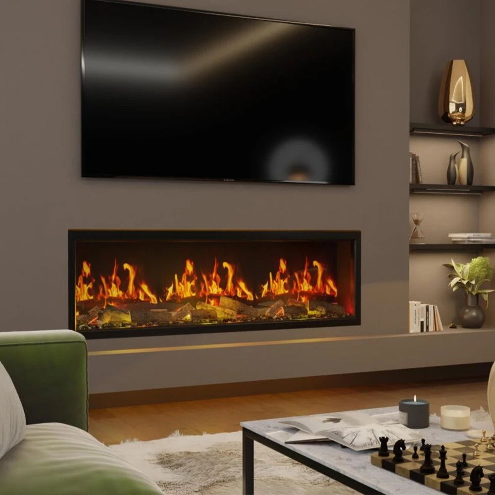 ACR Seren 130 built-in electric fireplace designed for media wall installation