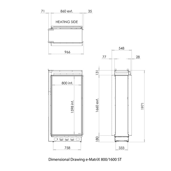 e-MatriX 800-1600 ST - Water Vapour Fireplace