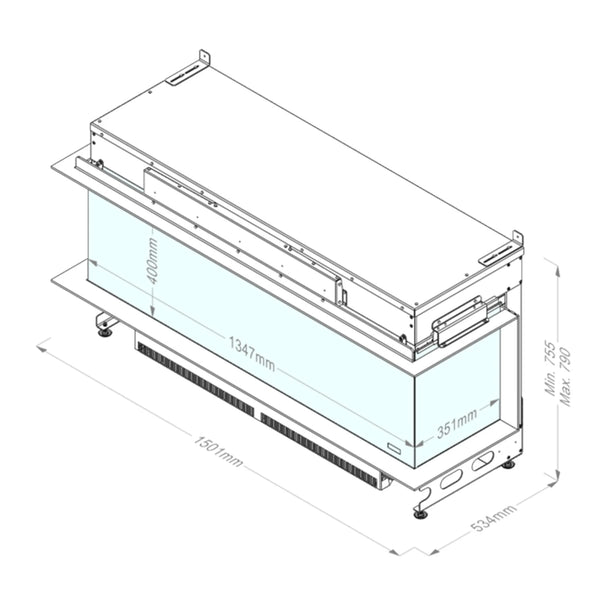 e-MatriX 1300-400 III - Water Vapour Fireplace