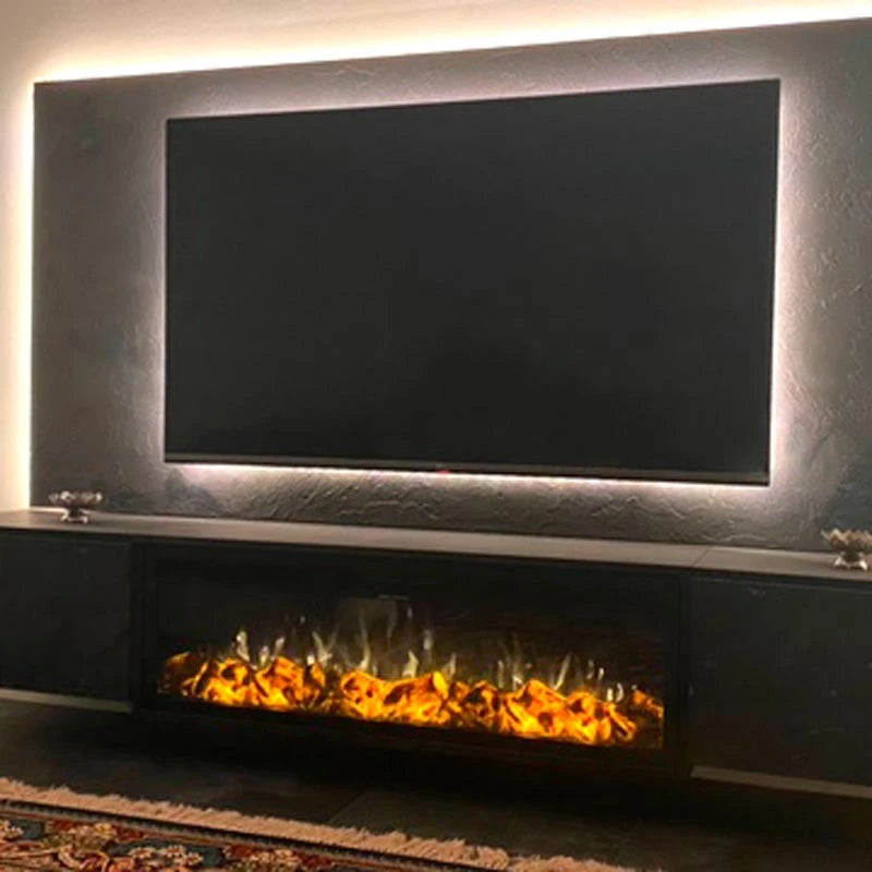 LED Klassisk elkamin för inbyggnad - 129 cm
