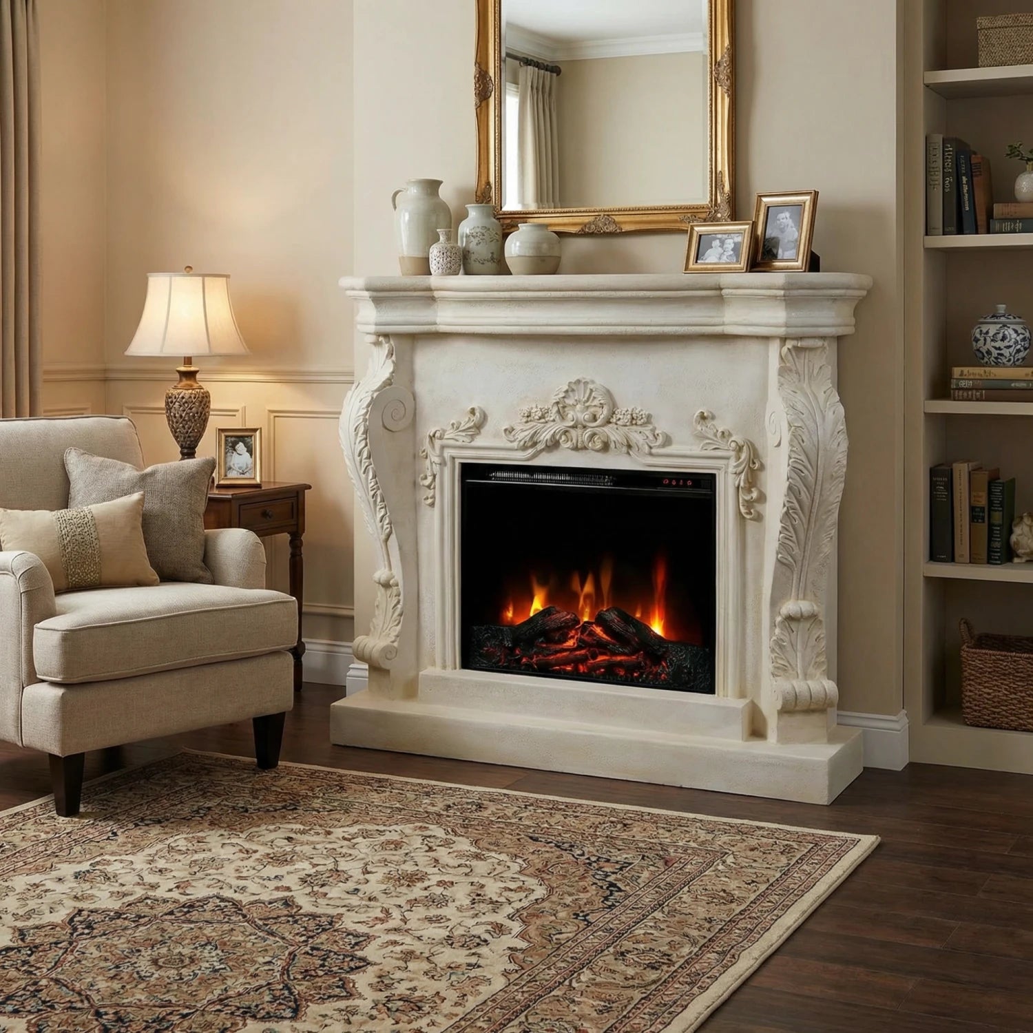 Ymir - Electric Fireplace in Polystone