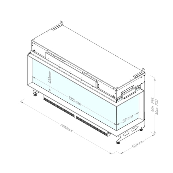 e-MatriX 1300-400 II-L - Corner Built-in Water Vapour Fireplace
