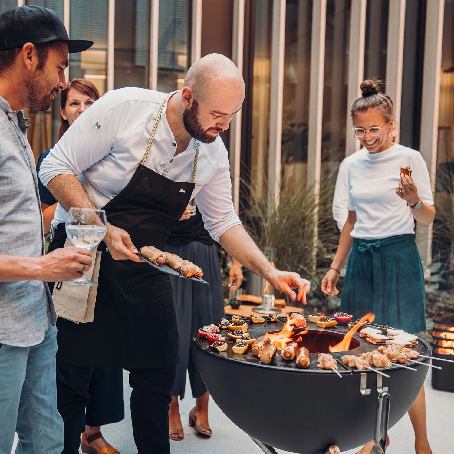 utomhusgrill eld