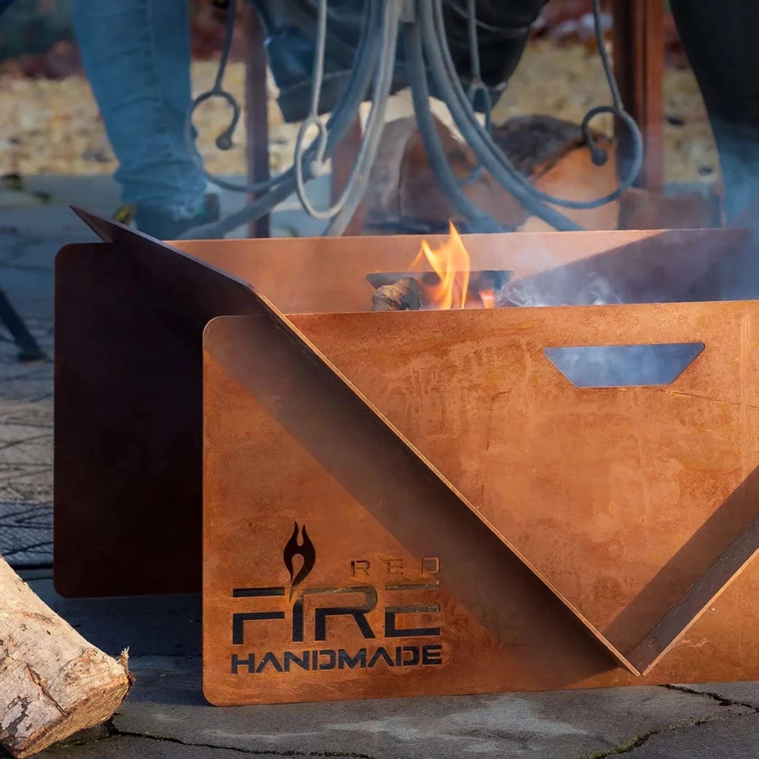 V-Shaped Fire Bowl - Rust