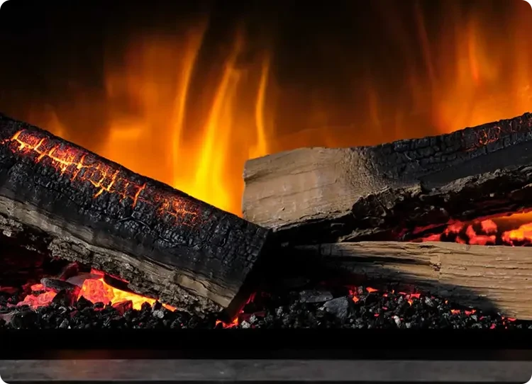 Flamerite Fires elektrisk kamin med glödande vedträn