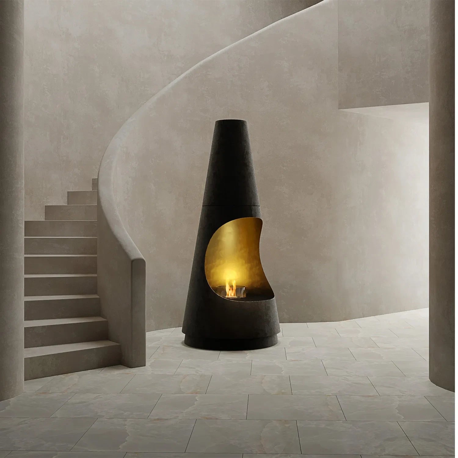 GlammFire freestanding bioethanol fireplace Achimedes