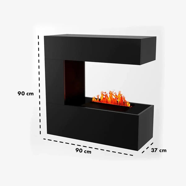 Schiller Wall Black - OMC 400 | Wall-mounted Water Vapour Fireplace