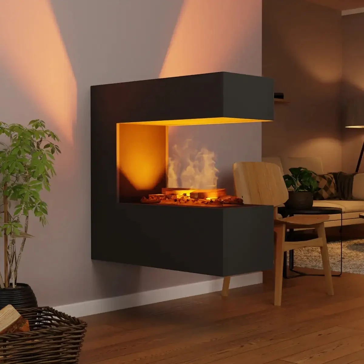 Schiller Wall Black - OMC 400 | Wall-mounted Water Vapour Fireplace