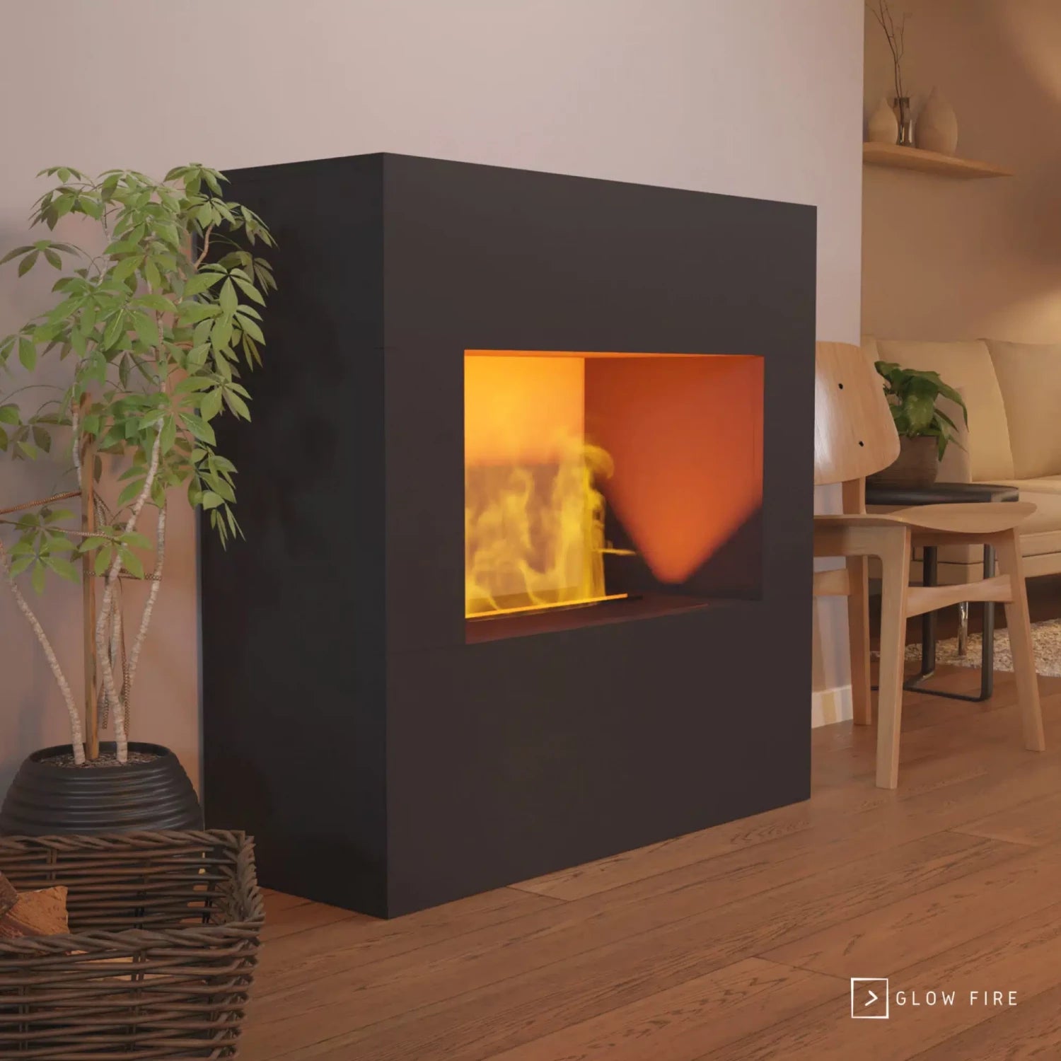 Goethe Black OMC 600 | Freestanding Water Vapour Fireplace