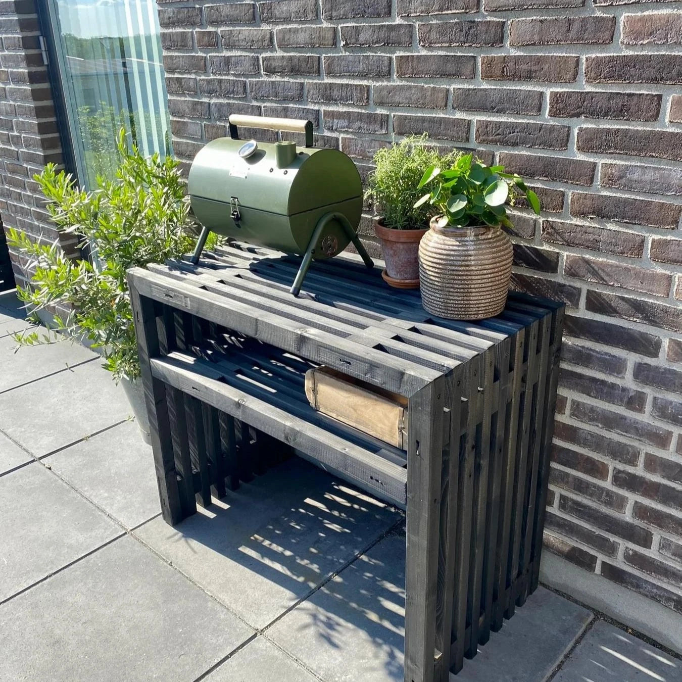 Kabeltromlen  Wooden Grill Table - Black - 120 cm