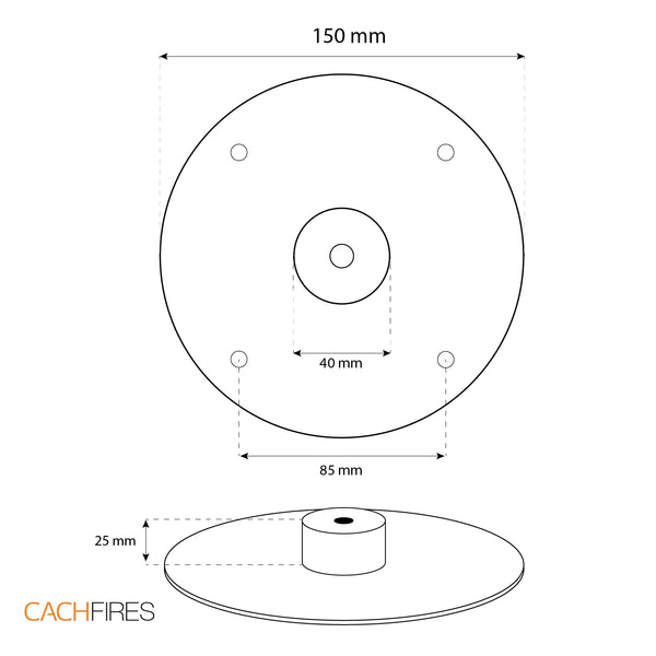 Ceiling Mount for Flat Ceiling - Steel