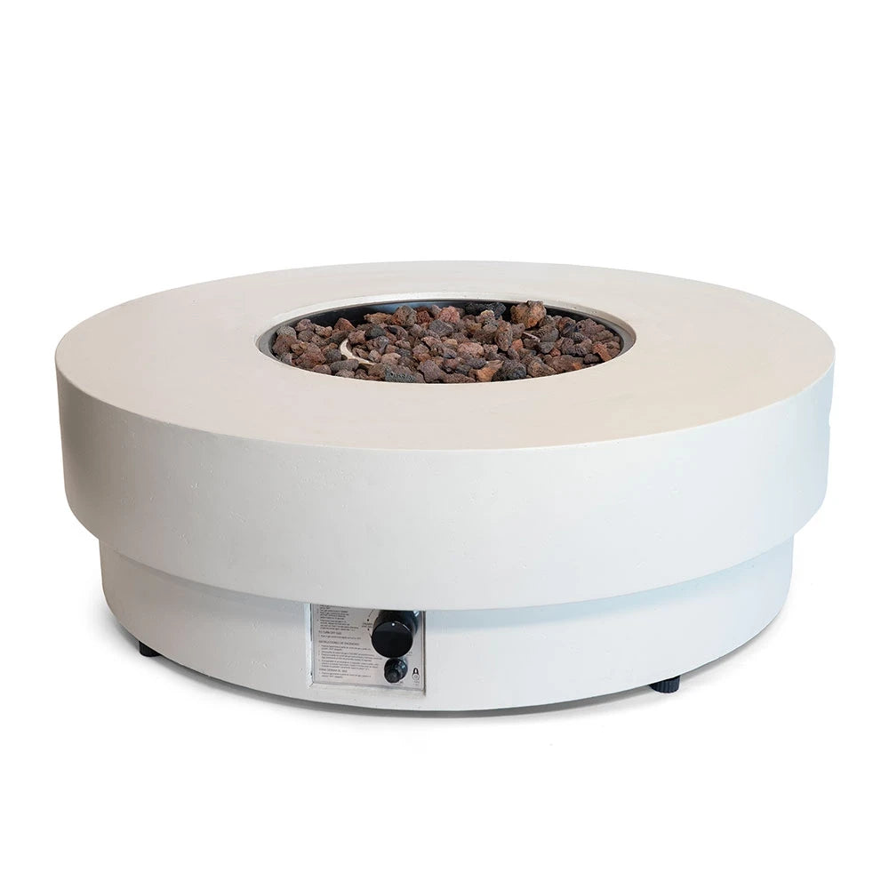 Estate Round 105 Oyster Beige – Round Gas Firepit Table