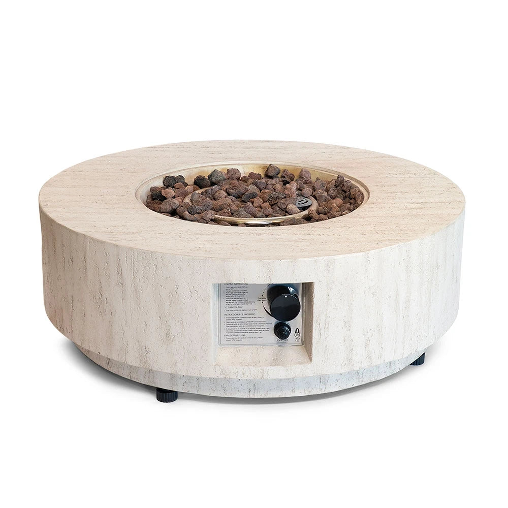 Estate Round 76 Travertine – runt gasoleldsbord