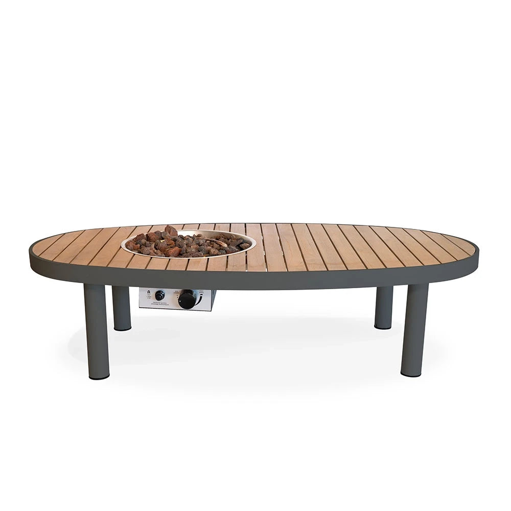 Riviera 140 Smokey Anthracite – Ovalt gasoleldsbord
