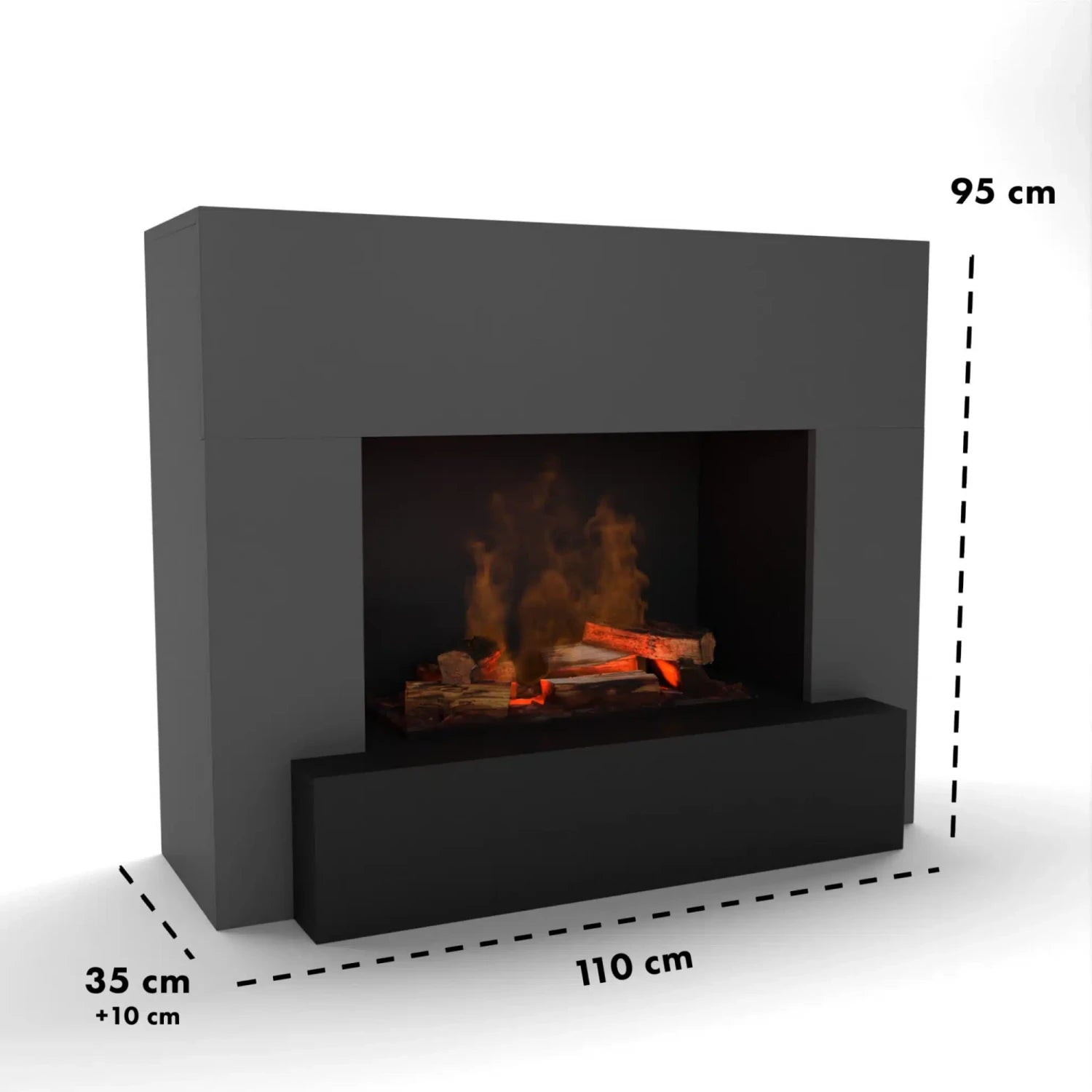 Hauptmann Grey - OMC 600 | Freestanding Water Vapour Fireplace
