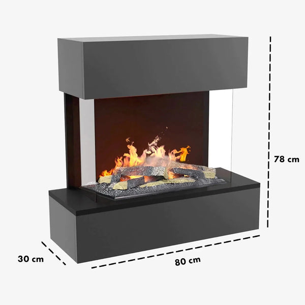 Hölderlin Grey - OMC 600 | Wall-mounted Water Vapour Fireplace
