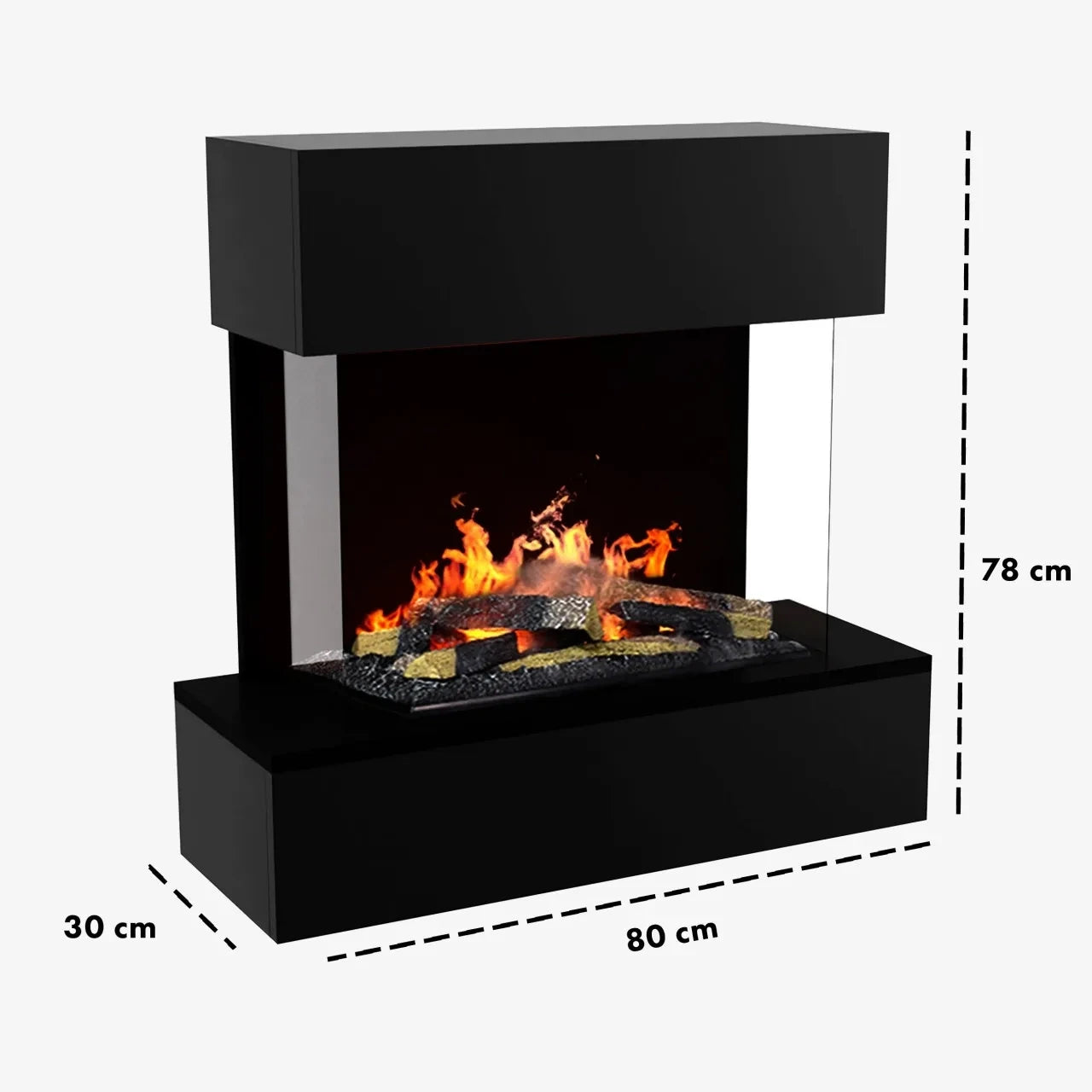 Hölderlin Black - OMC 600 | Wall-mounted Water Vapour Fireplace