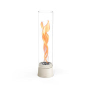 Höfats SPIN Air 1200 - Cream White Table Biofireplace with Tall Cylindrical Glass