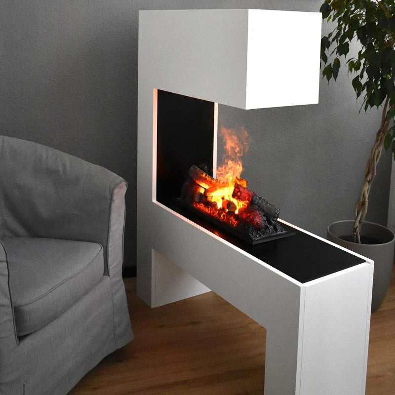 Mozart White - OMC 600 | Freestanding Water Vapour Fireplace