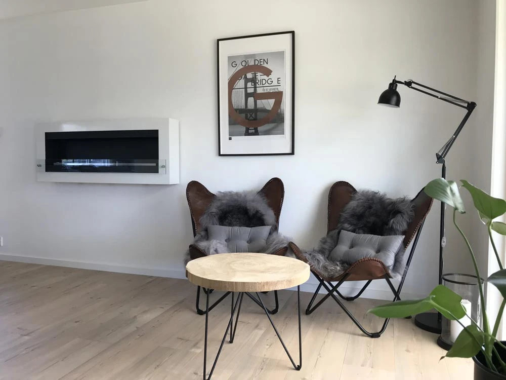 Stor etanolkamin till väggen - vit