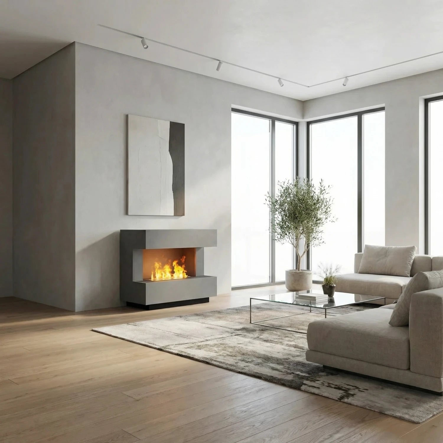 Kant Grey - OMC 600 | Freestanding Water Vapour Fireplace