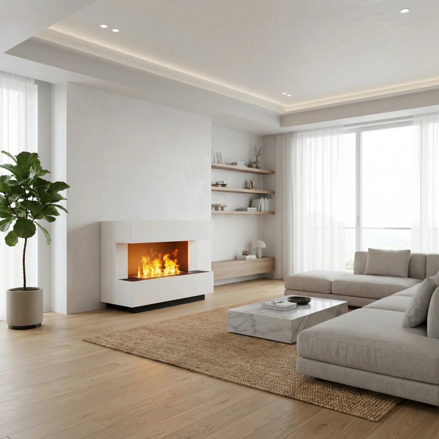 Kant White - OMC 600 | Freestanding Water Vapour Fireplace