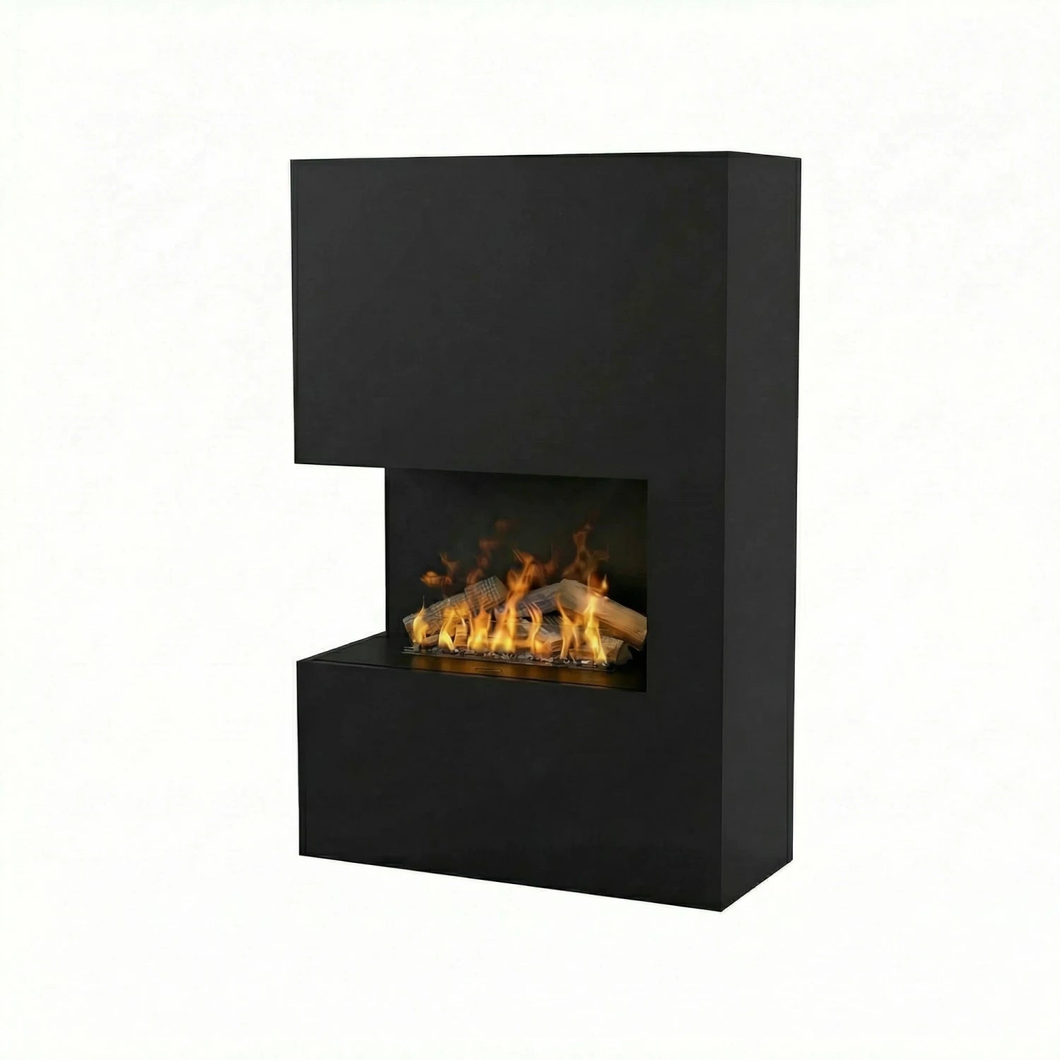 Tucholsky Right Corner Black - OMC 600 | Freestanding Water Vapour Fireplace