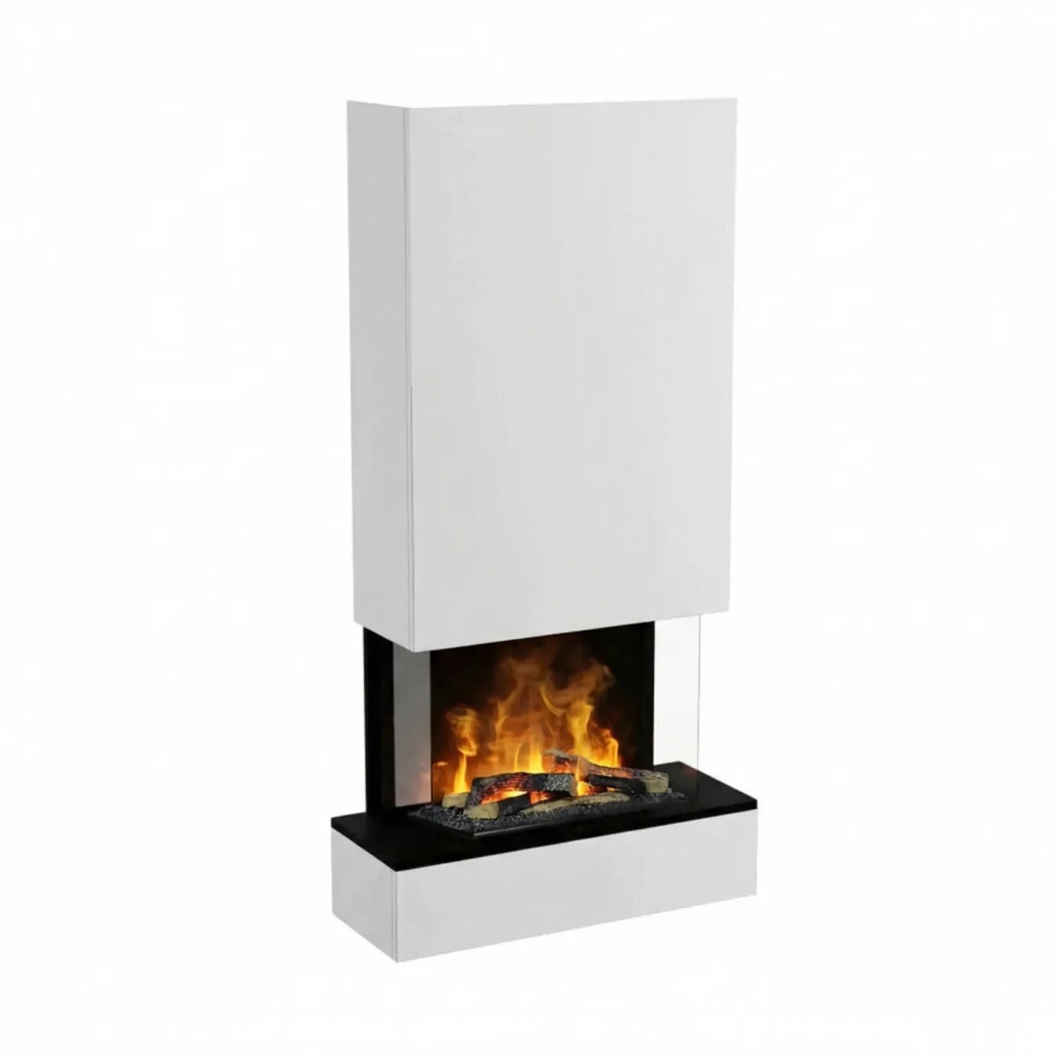 Hölderlin Tall White OMC 600 – Wall-mounted Water Vapour Fireplace