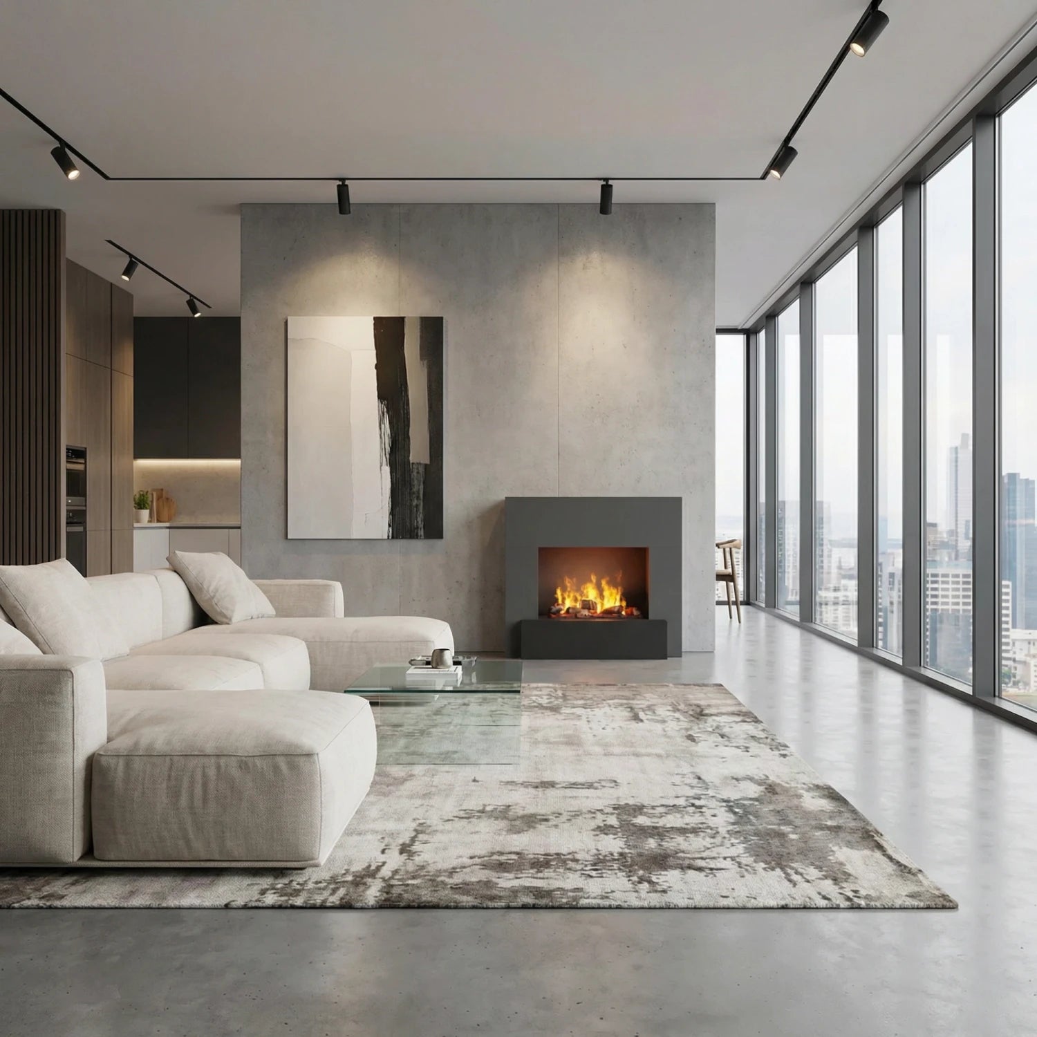 Hauptmann Grey - OMC 600 | Freestanding Water Vapour Fireplace