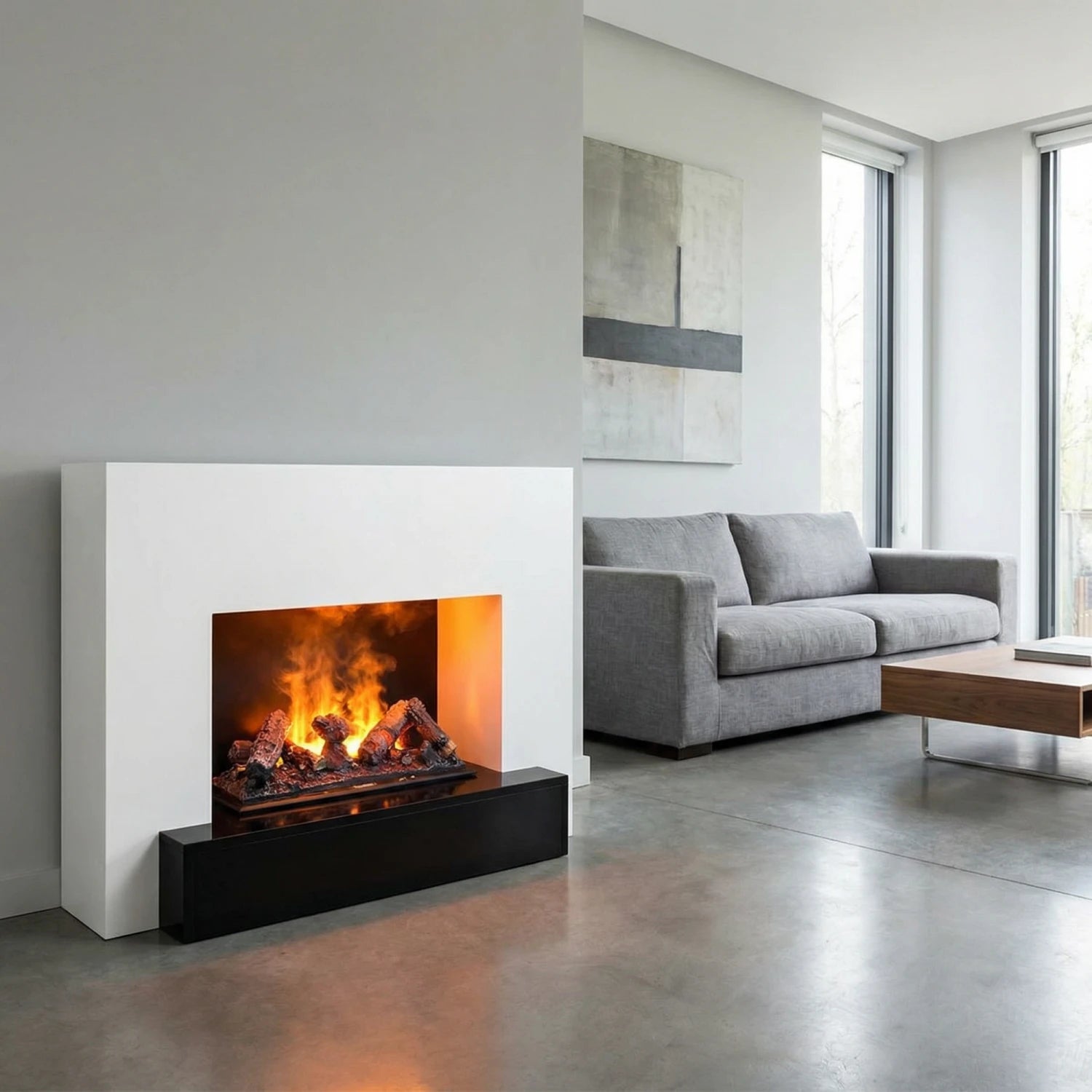 Glow Fire Hauptmann White - OMC 600 |Opti-myst Fireplace