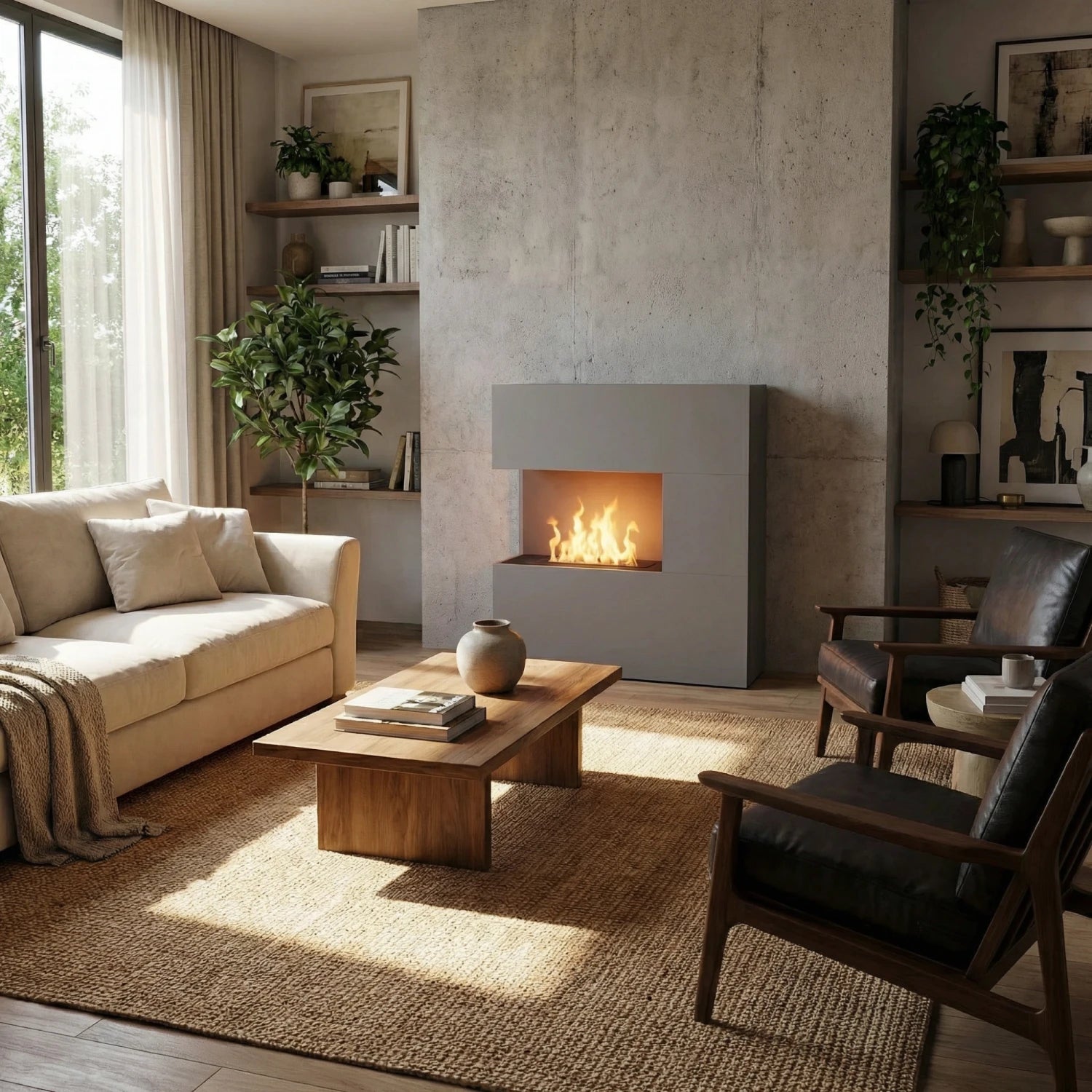 Schiller Grey - OMC 600 | Freestanding Water Vapour Fireplace
