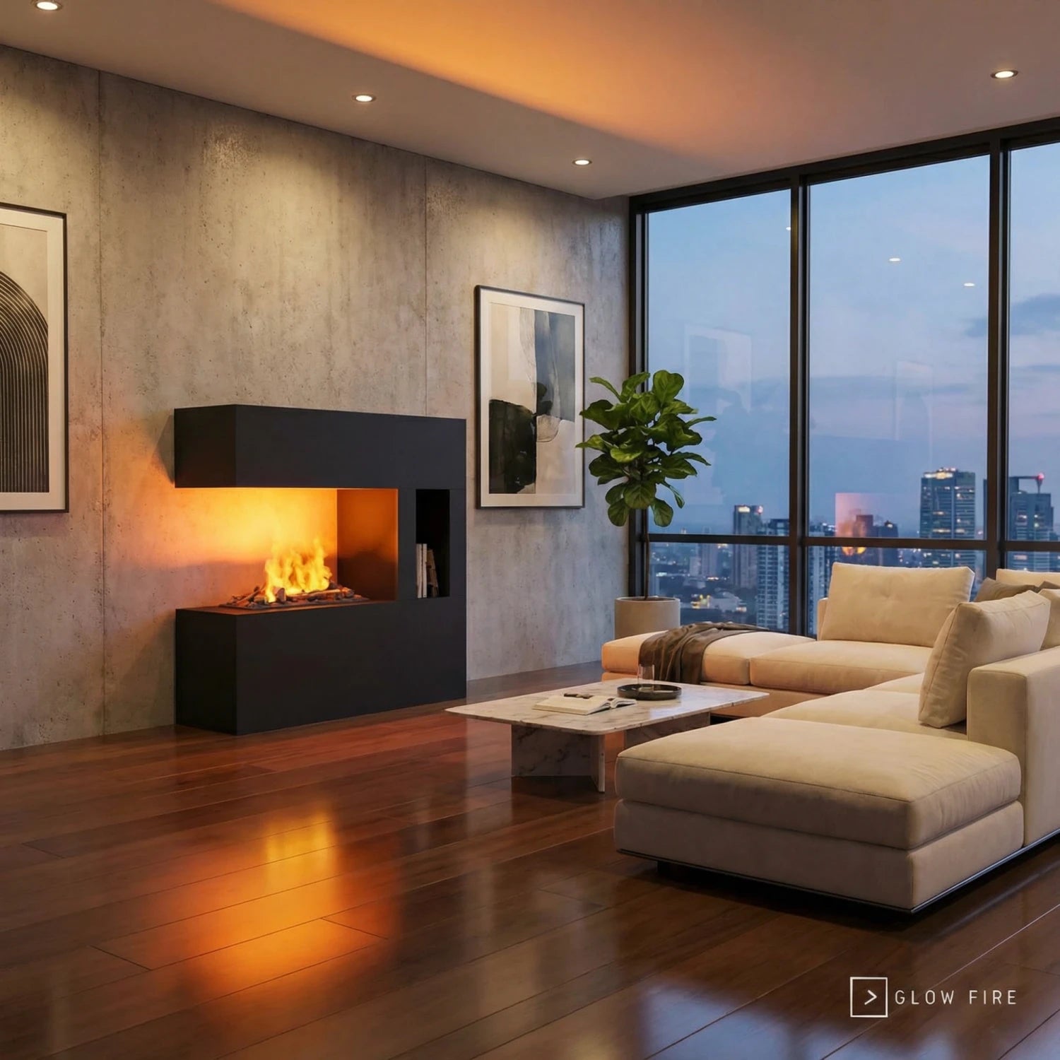 Schiller Pocket Black - OMC 600 | Freestanding Water Vapour Fireplace