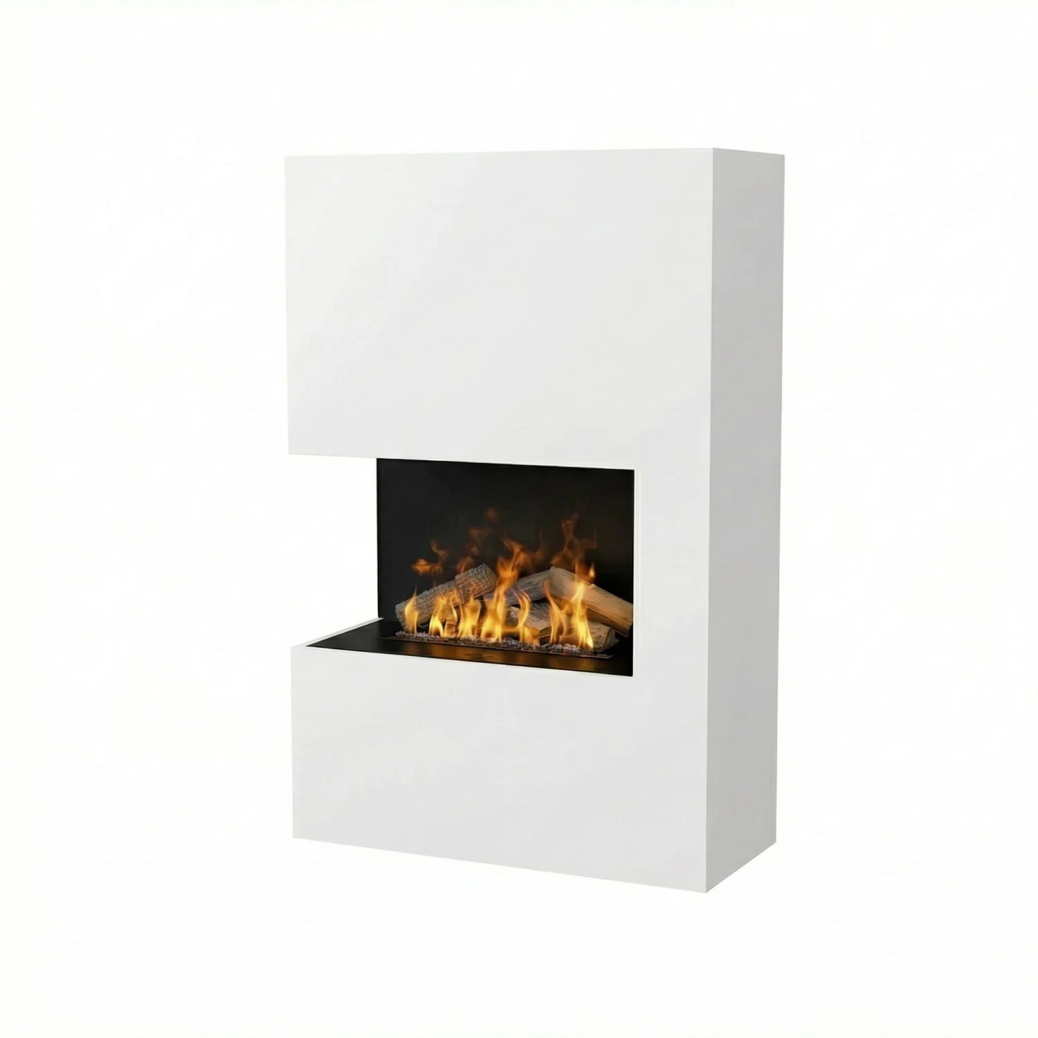 Tucholsky Right Corner White - OMC 600 | Freestanding Water Vapour Fireplace