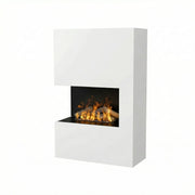 Tucholsky Right Corner White - OMC 600 | Freestanding Water Vapour Fireplace