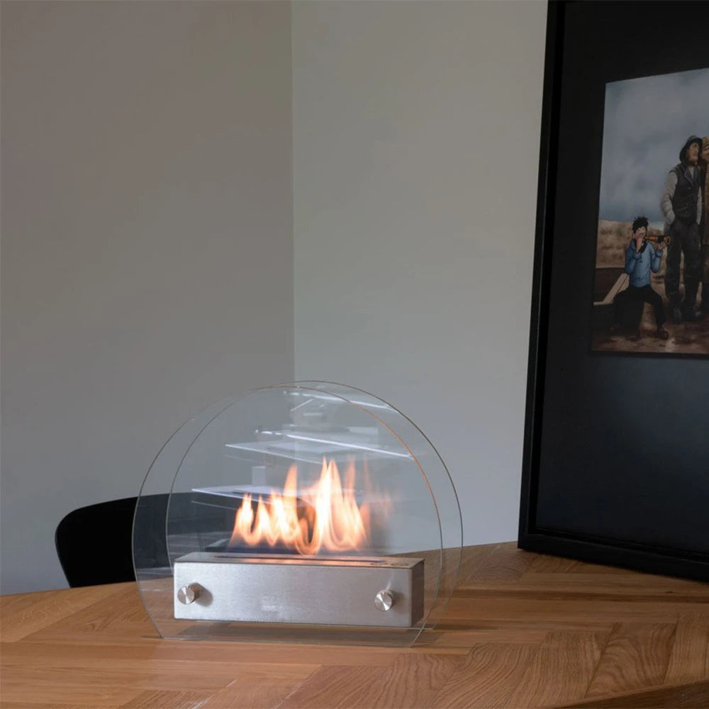 Etanolkamin med cirkelformade glassidor