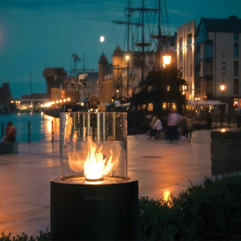 Totem bioethanol fireplace in circular design