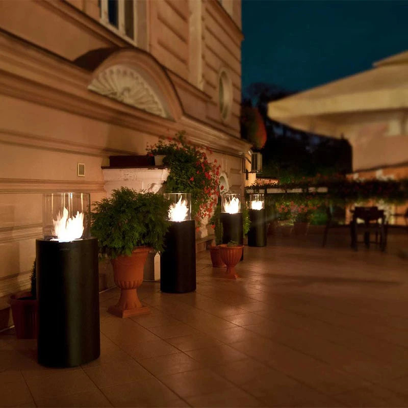 Totem bioethanol fireplace in circular design