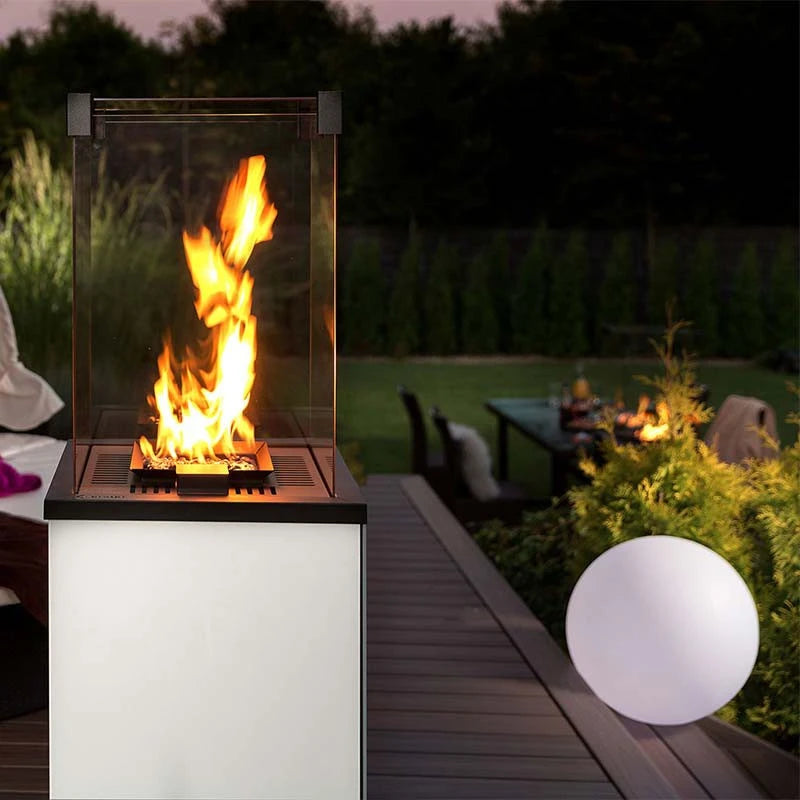 Deluxe Patio Remote gasolkamin för utomhusbruk - vit